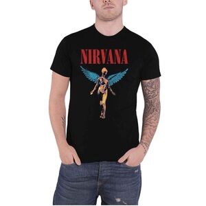 Nirvana In Utero Black Angel Graphic T-Shirt Licensed Merch Size Medium